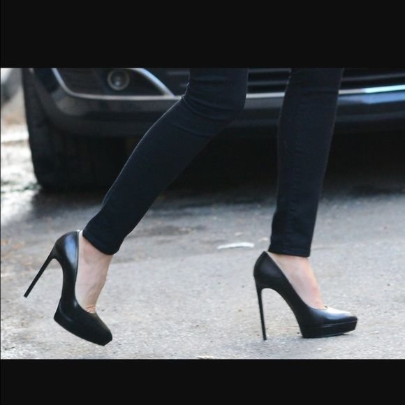 Saint Laurent Shoes - SAINT LAURENT PARIS JANIS 5.5 PLATFORM STILETTO HEELS 38.5